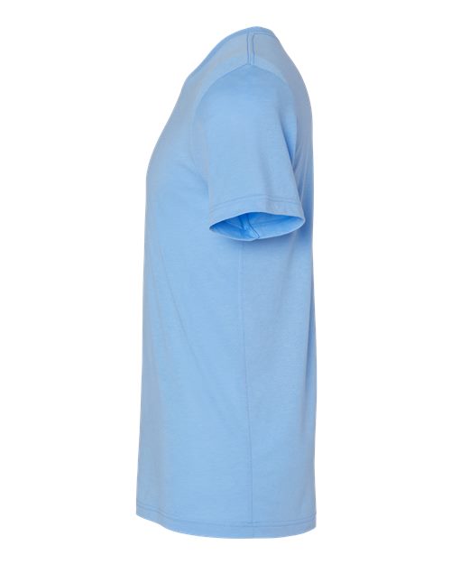 Light blue Embroidery t-shirt on a white background