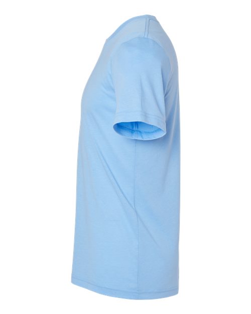 Light blue Embroidery t-shirt on a white background