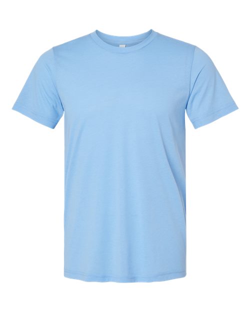 Light blue Embroidery t-shirt on a white background