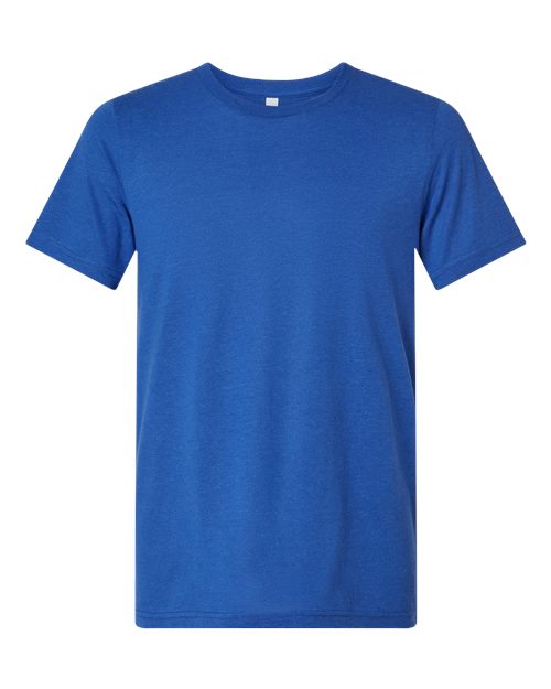 Blue Embroidery t-shirt on a white background