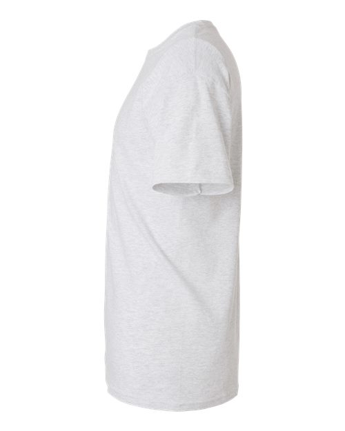 White Embroidery t-shirt with a small pocket on a white background