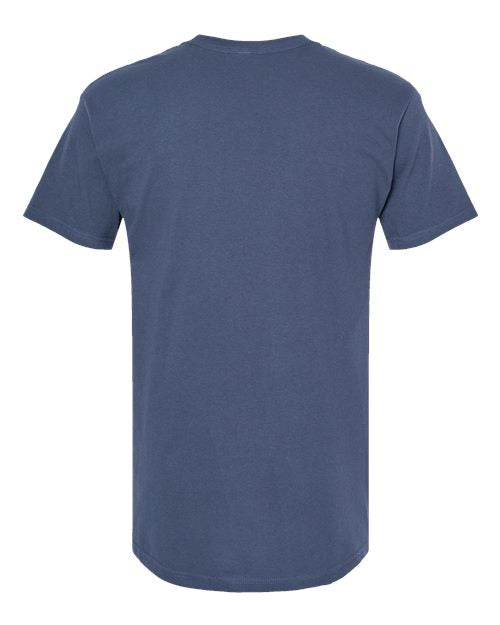 Blue Embroidery t-shirt on a white background