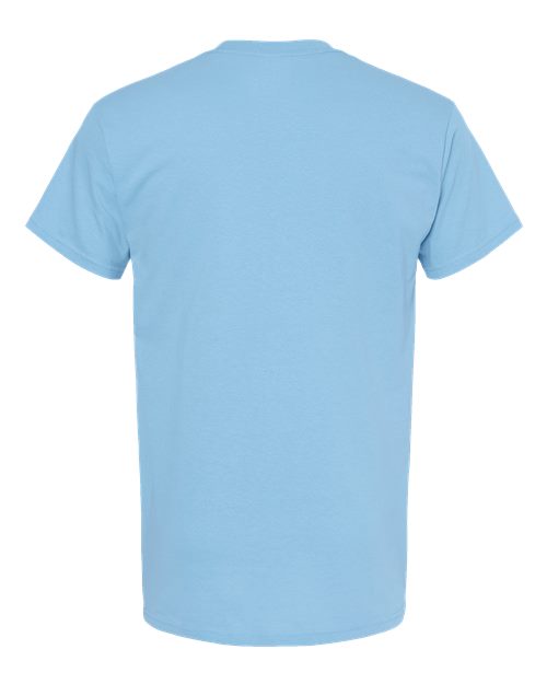 Light blue Embroidery t-shirt on a white background