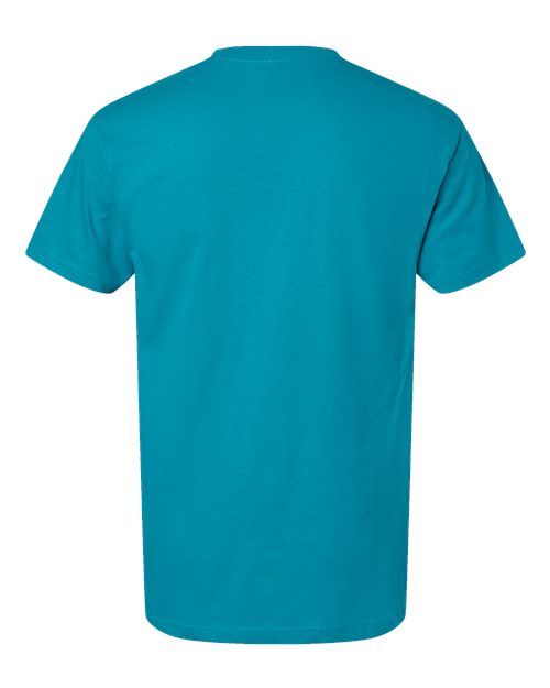 Blue Embroidery t-shirt on a white background