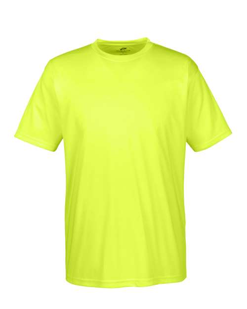 Neon green Embroidery t-shirt on a white background