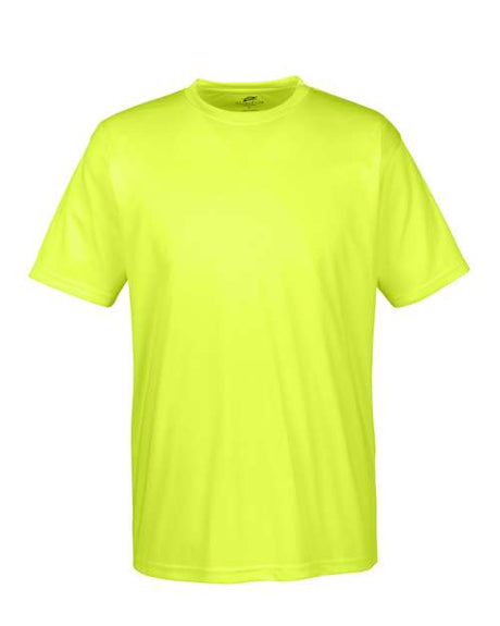 Neon green Embroidery t-shirt on a white background