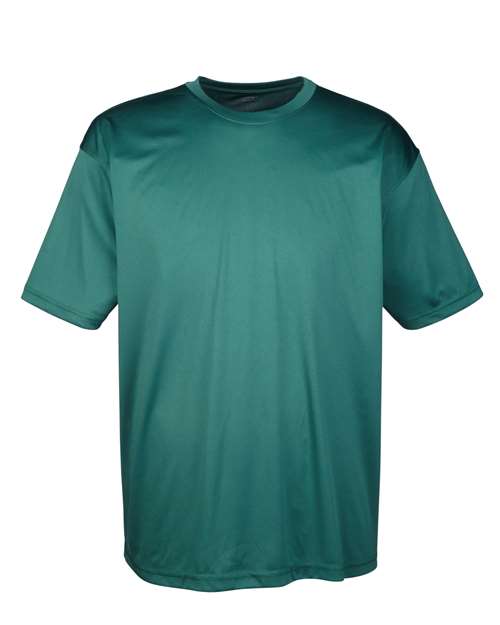 Teal Embroidery t-shirt on a white background