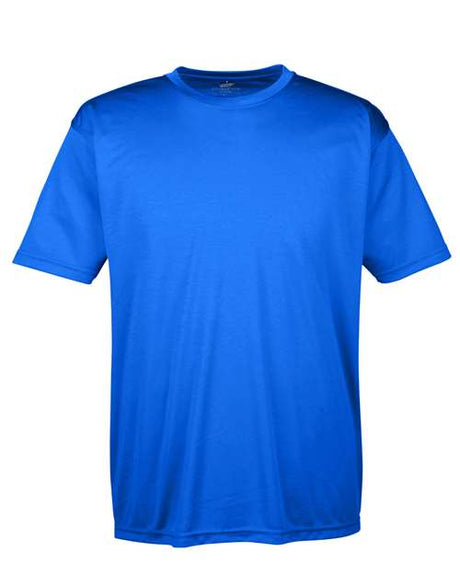 Blue Embroidery t-shirt on a white background