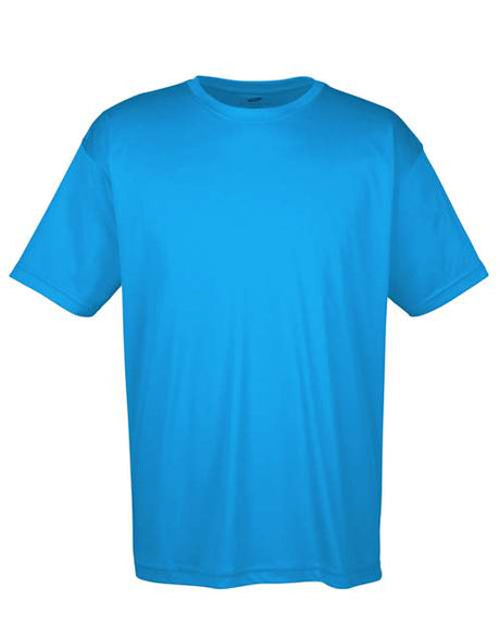 Blue Embroidery t-shirt on a white background