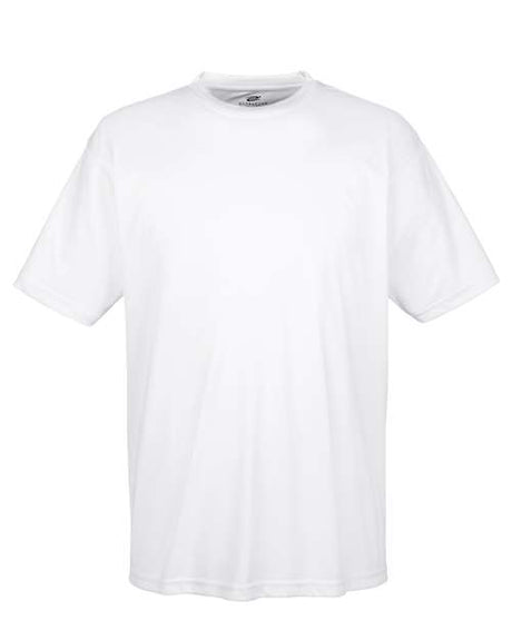 Plain white Embroidery t-shirt on a white background