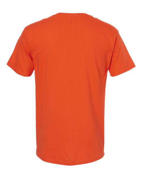 Orange Embroidery t-shirt on a white background