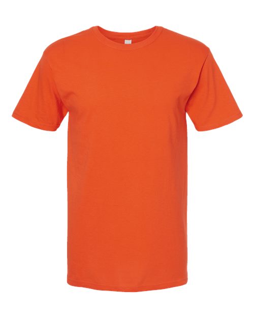 Orange  Embroidery t-shirt on a white background