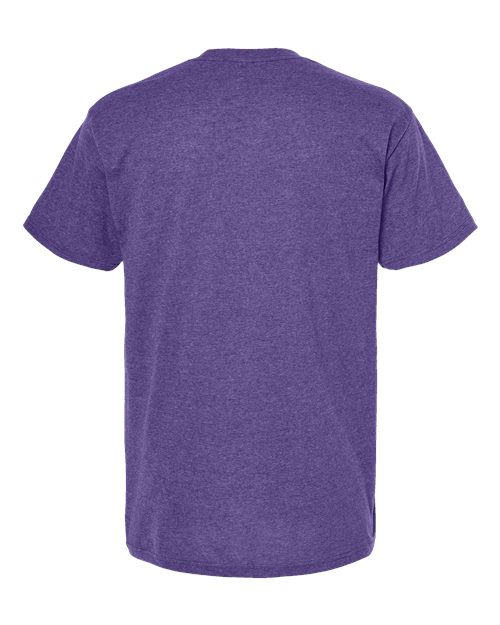 Purple Embroidery t-shirt on a white background