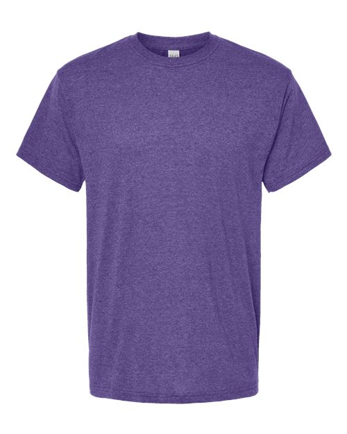 Purple Embroidery t-shirt on a white background