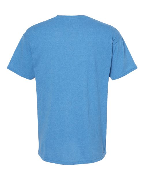 Blue Embroidery t-shirt on a white background