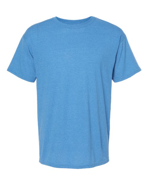 Blue Embroidery t-shirt on a white background