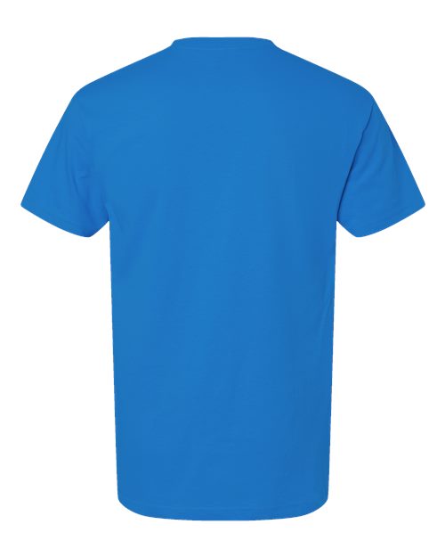 Blue Embroidery t-shirt on a white background
