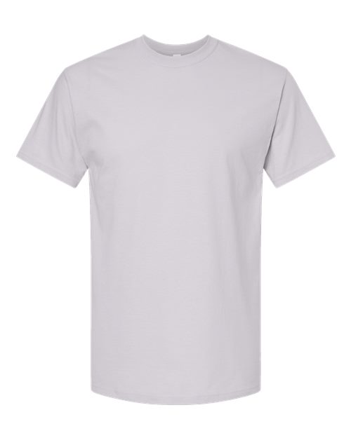 Plain white Embroidery t-shirt on a white background