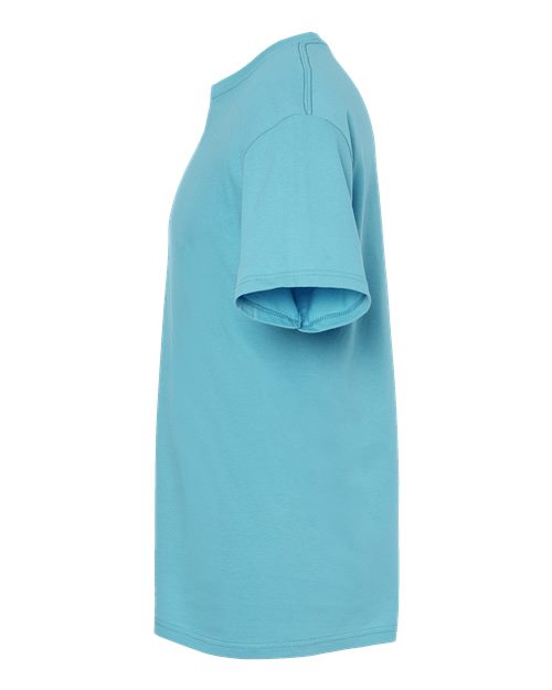 Light blue Embroidery t-shirt on a white background