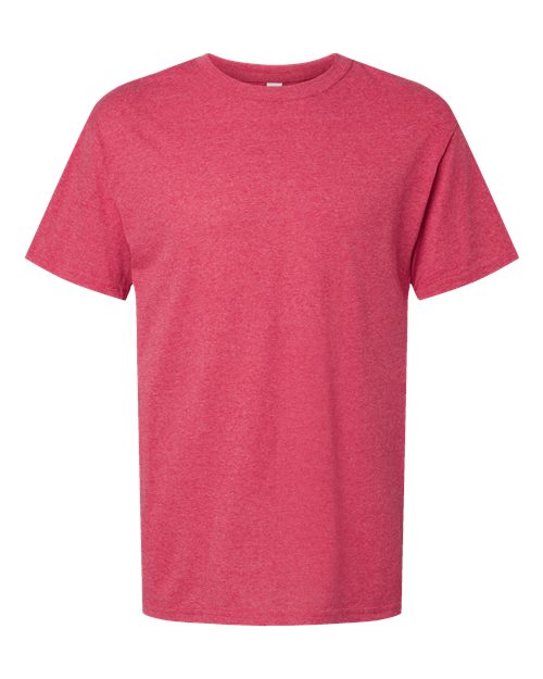 Embroidery red t-shirt with logo placement – Imprint Connect