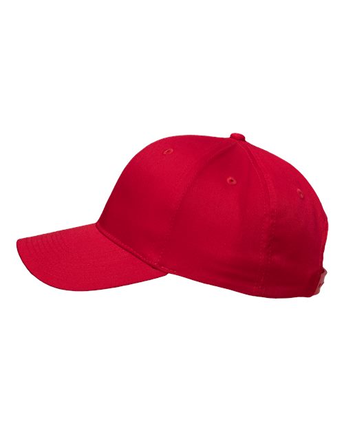 Red baseball Embroidery cap on a white background