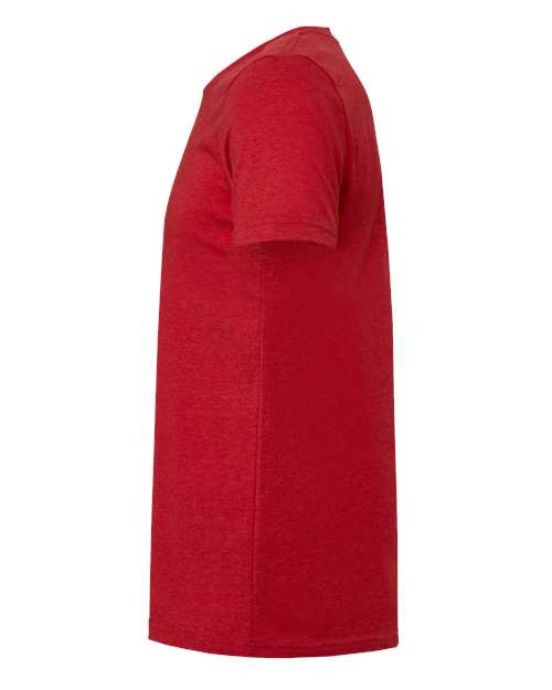 Red Embroidery t-shirt on a white background