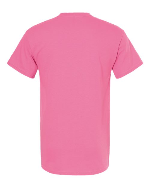 Pink Embroidery t-shirt on a white background