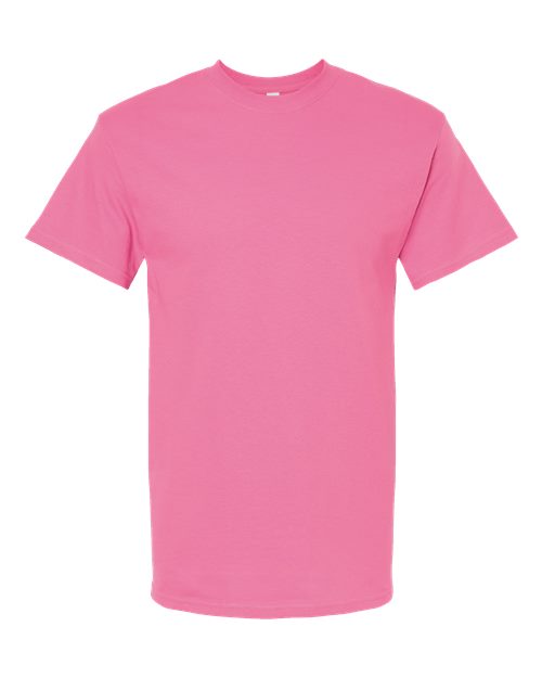 Pink Embroidery t-shirt on a white background