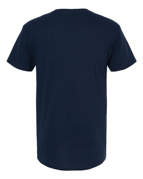 Navy blue Embroidery  t-shirt on a white background