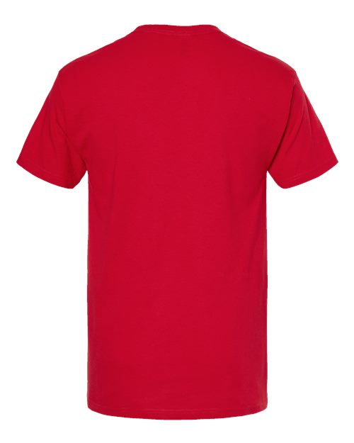 Red Embroidery t-shirt on a white background