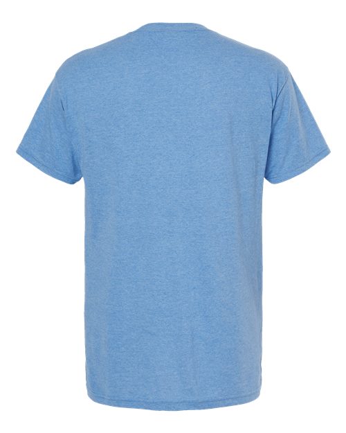 Blue Embroidery t-shirt on a white background