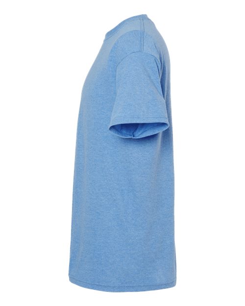 Blue Embroidery  t-shirt on a white background