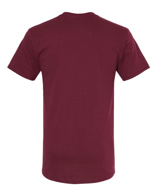 Maroon Embroidery t-shirt on a white background