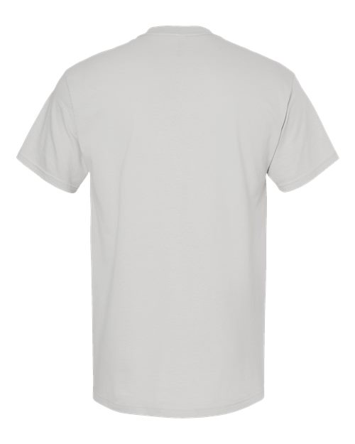 Plain white Embroidery t-shirt on a white background