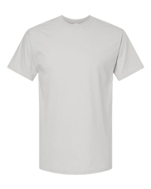 Plain white Embroidery t-shirt on a white background