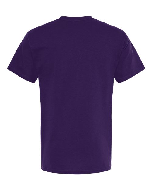 Purple Embroidery t-shirt on a white background