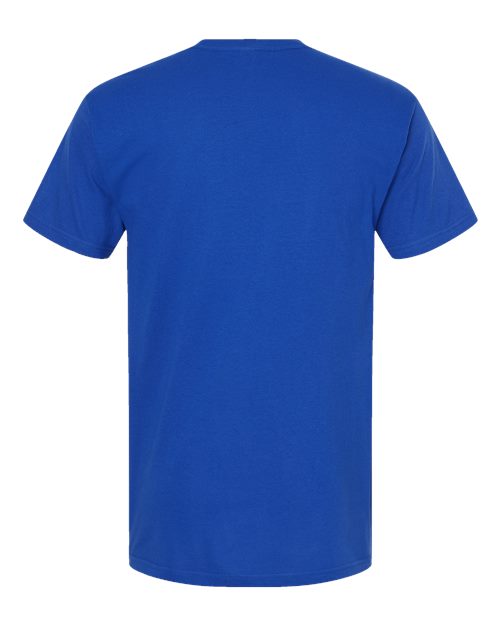 Blue  Embroidery t-shirt on a white background