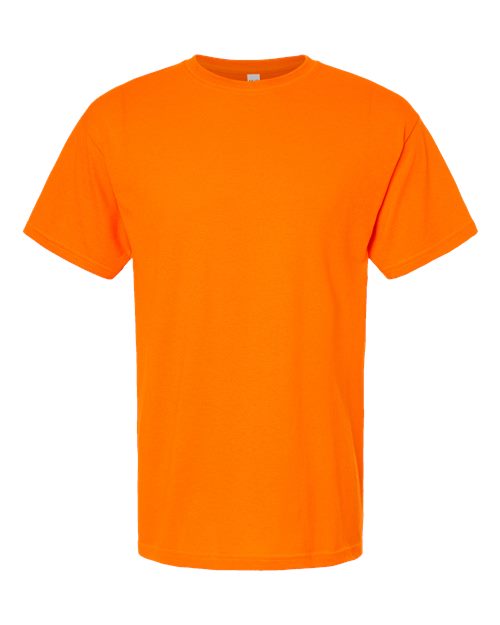 Orange Embroidery t-shirt on a white background
