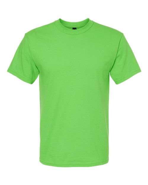 Green Embroidery t-shirt on a white background