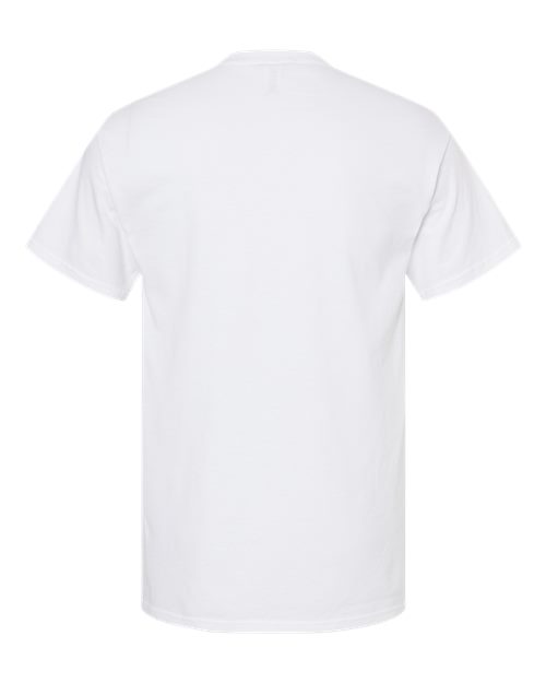 Plain white Embroidery t-shirt on a white background