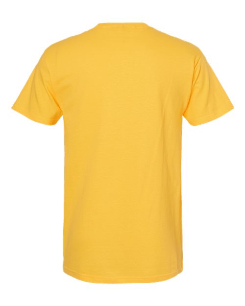 Yellow Embroidery t-shirt on a white background
