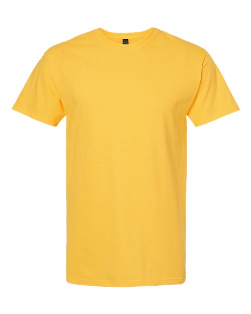 Yellow Embroidery t-shirt on a white background