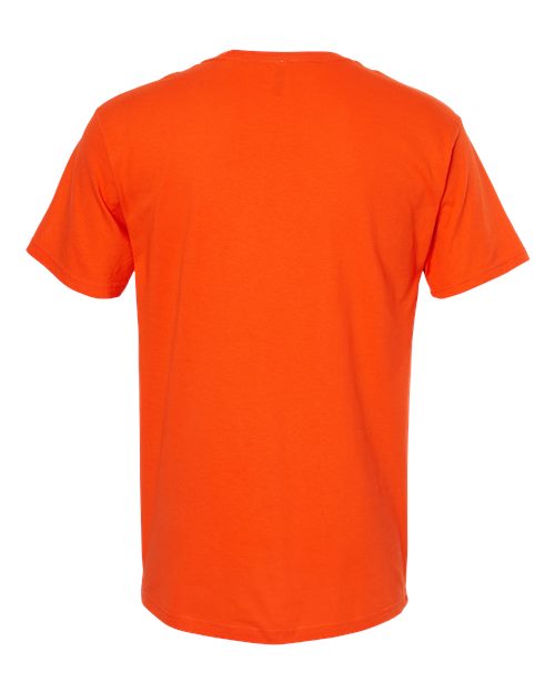 Orange Embroidery t-shirt on a white background