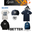 Imprint Connect- Design Yours Today. What's included:
Gildan Midweight T-shirt with your logo embroidered
Adidas Performance Polo with your logo embroidered
Your choice of a 47 Brand Dad Cap or Richardson 112 Trucker Hat with your logo embroidered
Hardware Heritage Canvas Backpack with your logo embroidered
Gildan Midweight Hooded Sweatshirt with your logo embroidered
Art work fee + Free Shipping included in price!