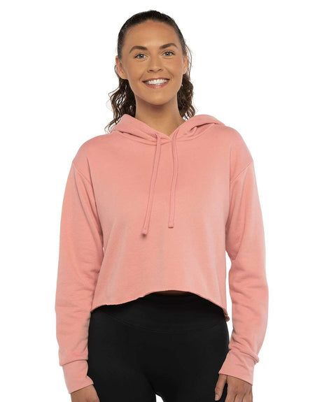Next Level - Women's Laguna Sueded Raw Edge Crop Hoodie