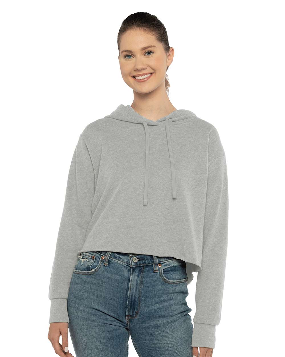 Next Level - Women's Laguna Sueded Raw Edge Crop Hoodie