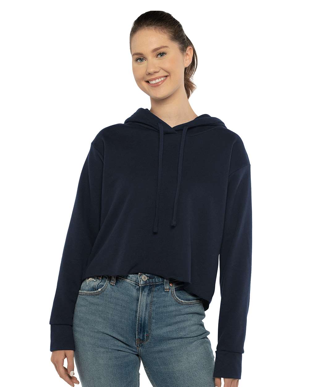 Next Level - Women's Laguna Sueded Raw Edge Crop Hoodie