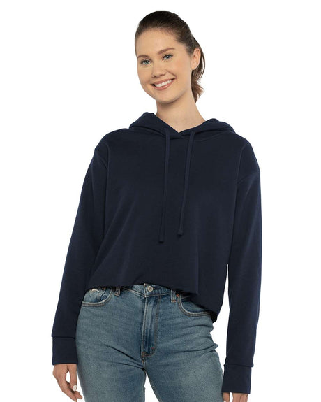 Next Level - Women's Laguna Sueded Raw Edge Crop Hoodie