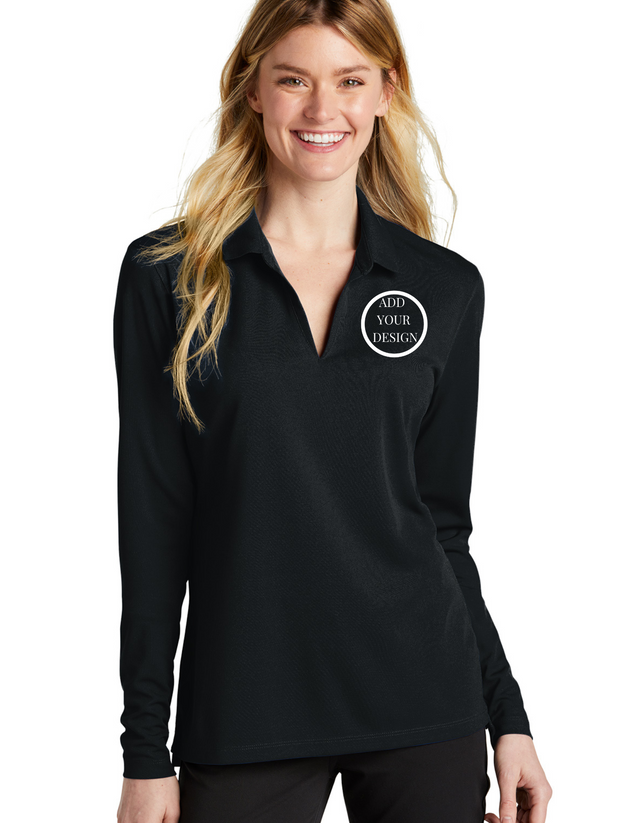 Imprint Connect- Nike Ladies Dri-FIT Micro Pique 2.0 Long Sleeve Polo Design Yours Today. Custom embroidery Nike Ladies Dri-FIT Micro Pique 2.0 Long Sleeve Polo