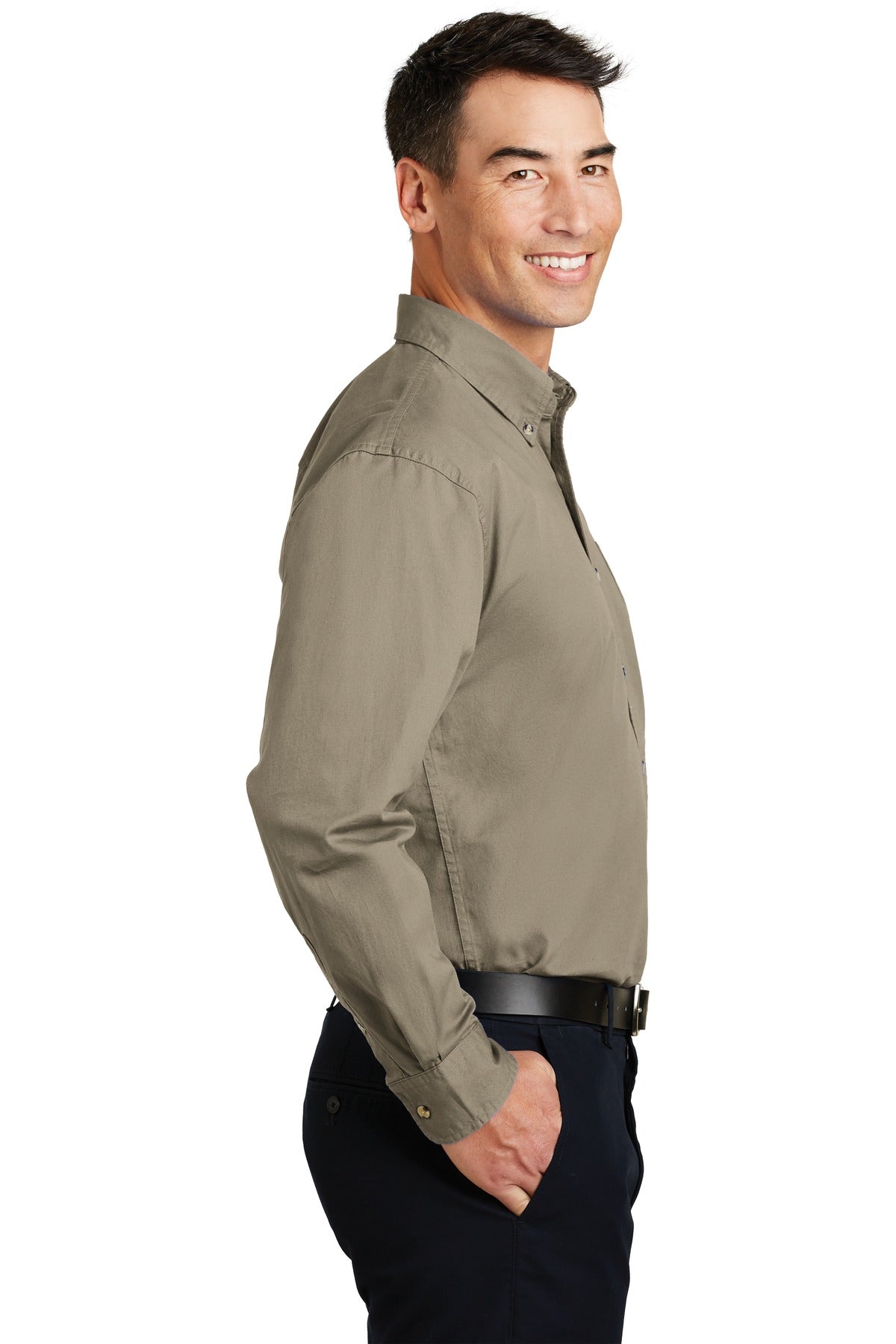 Port Authority Long Sleeve Twill Shirt.